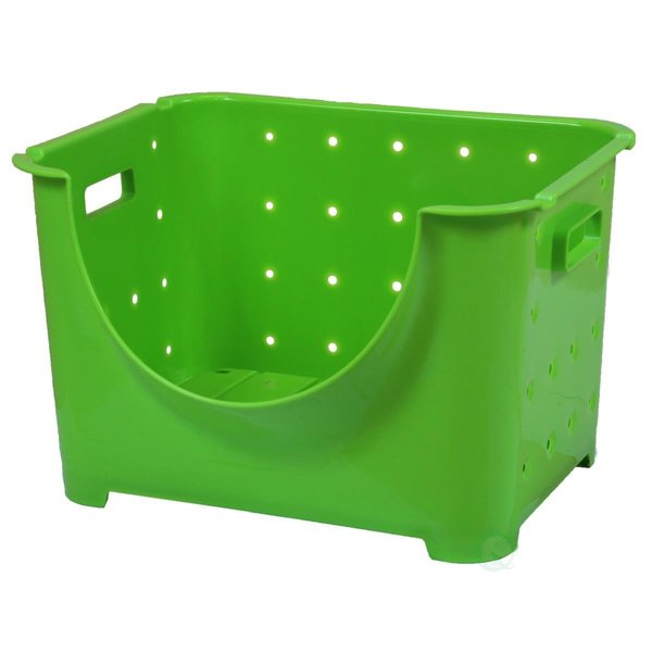 Companion Stackable Plastic Storage Container with Stacking Bins, Green CO2641779